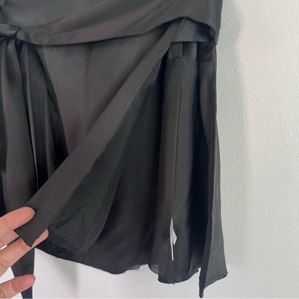 ARE YOU AM I Lilja Silk Wrap Mini Skirt Black Sz XS - Picture 4 of 8